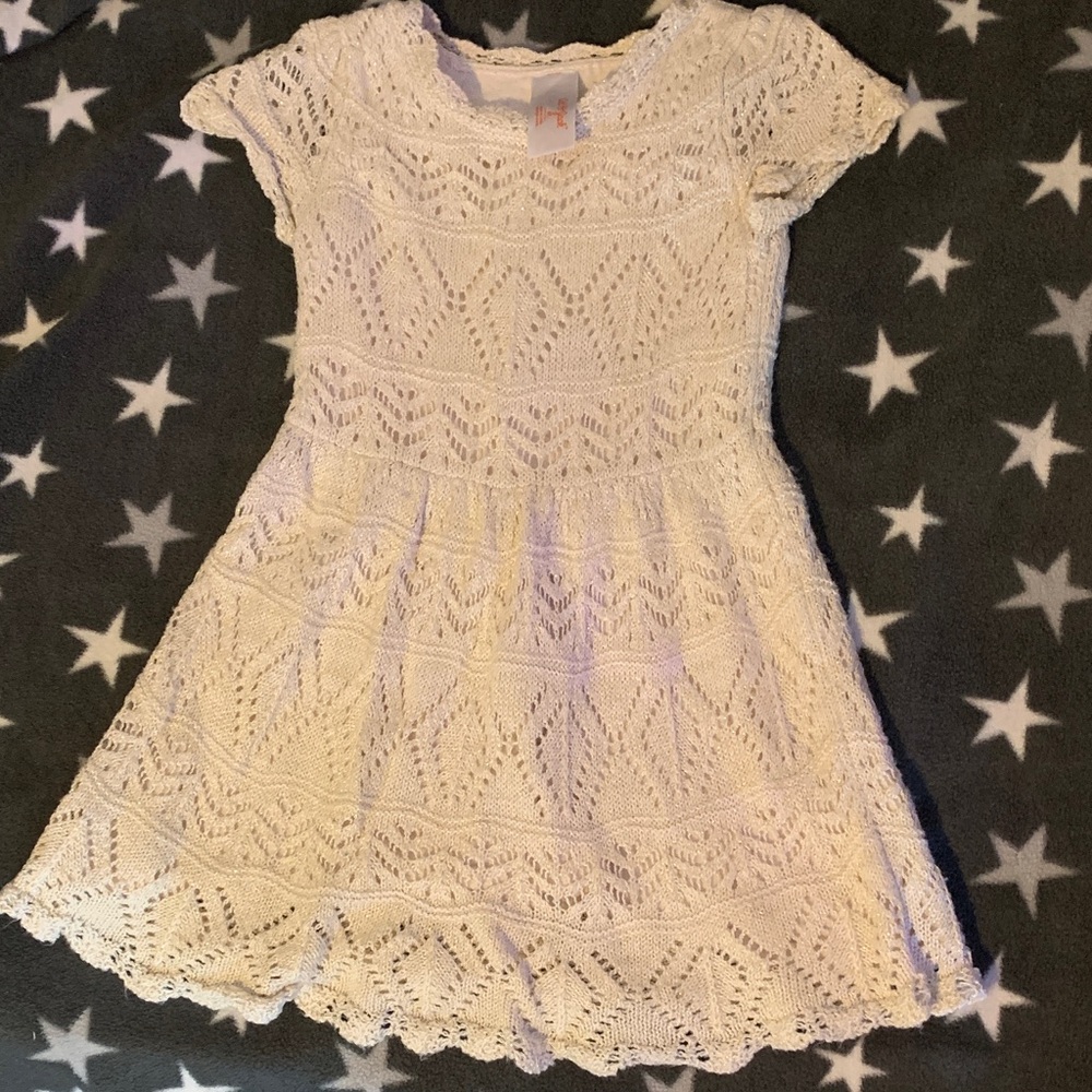 Charming White Lace Sparkly Dress